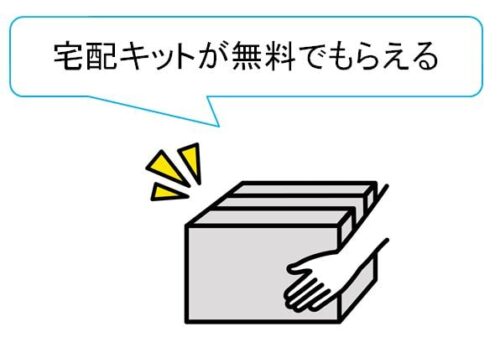 無料で宅配キットをもらった人の手元のイメージ