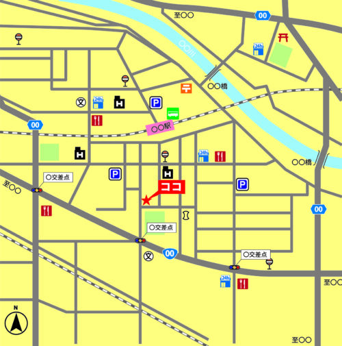 自宅と預けたいトランクルームの距離を計算するための地図のイメージ