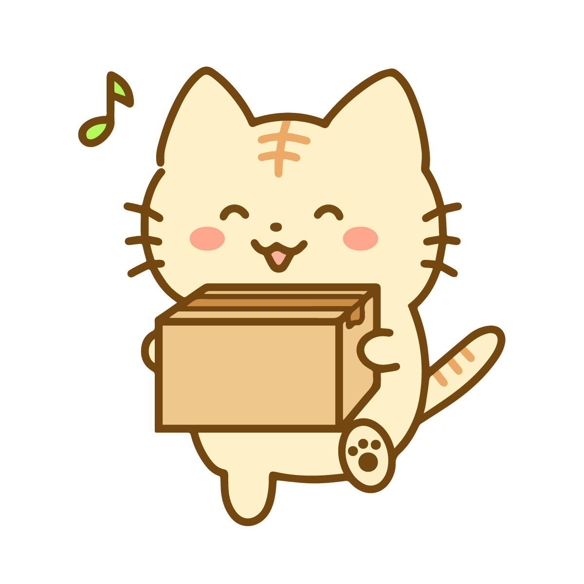 楽しくプラモの入ったダンボールを持ってきた猫