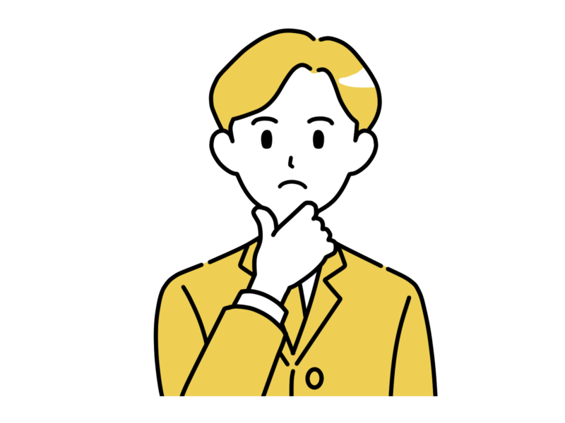 プラモを買う前に考えている男性