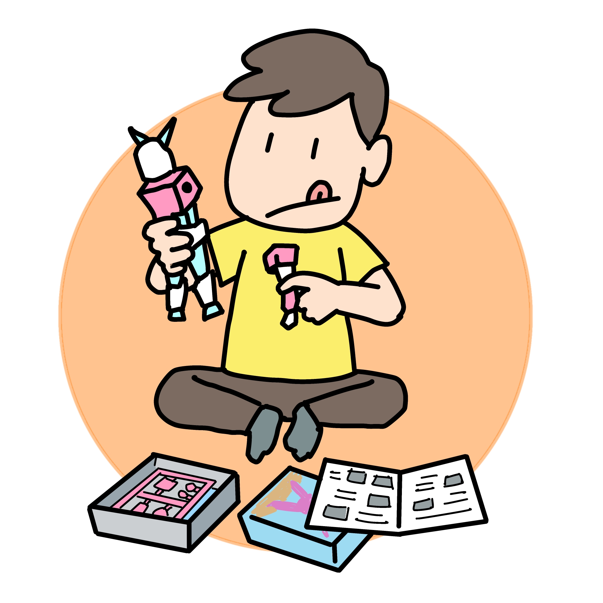 プラモ作成を再開した男性